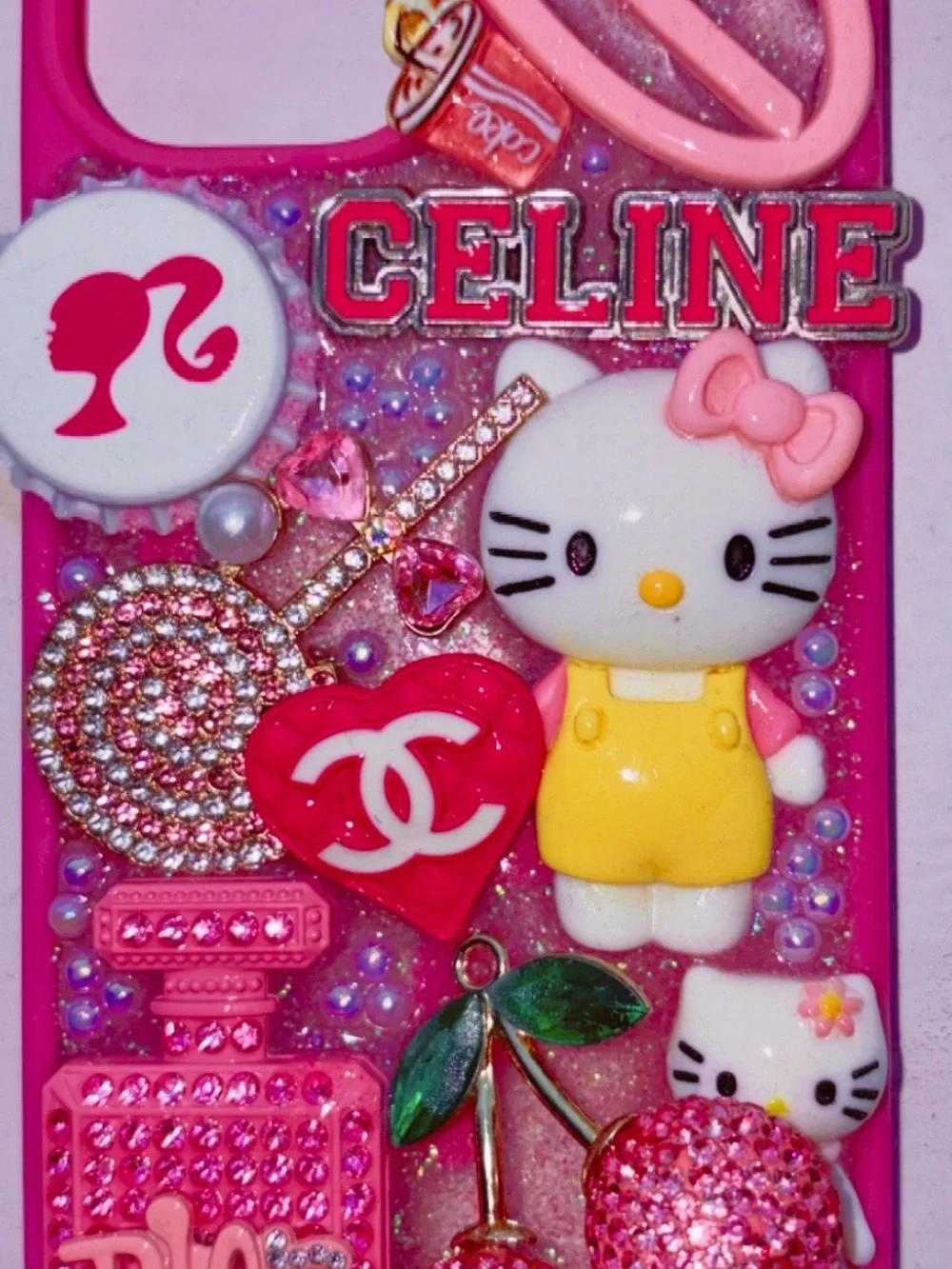 Hello Kitty Yellow Popcorn & Candy Phone Charm Case